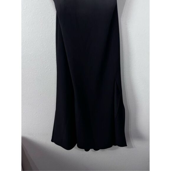 Halston Heritage Black Cut Out Women's‎ Cap Sleeve V Neck Flowy Skirt size 8 - Picture 7 of 15